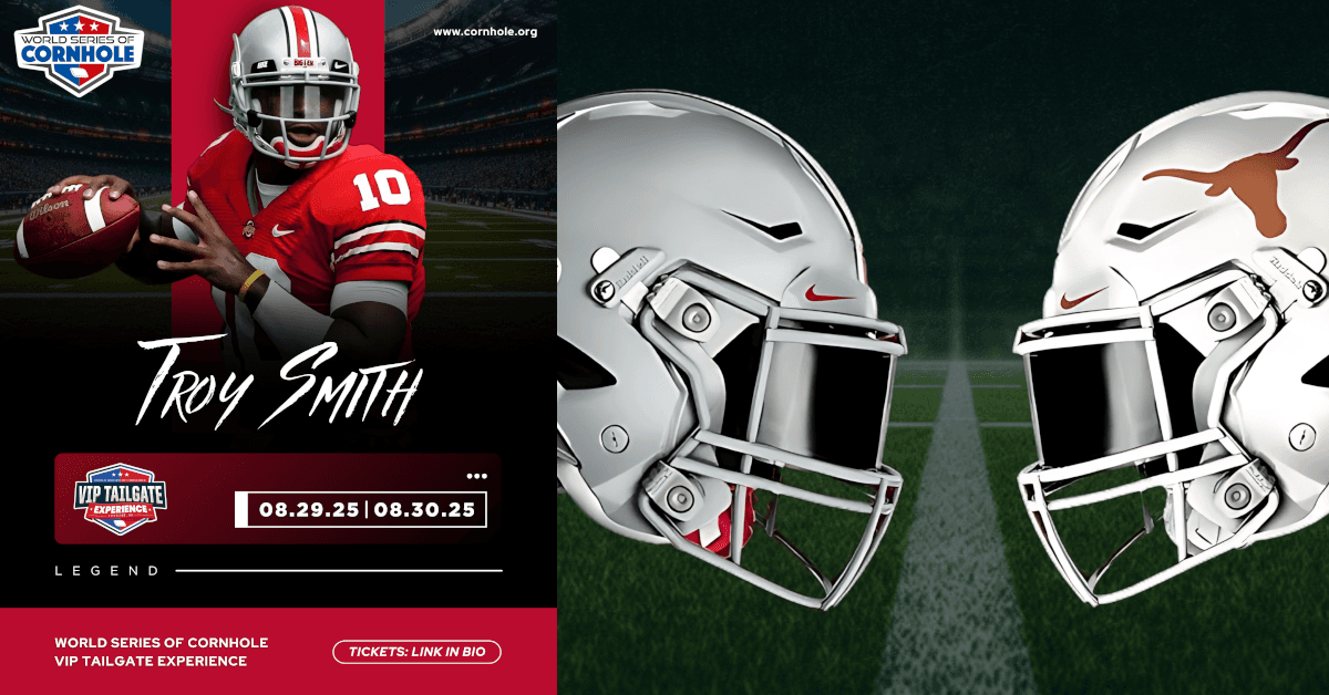 Troy Smith y leyendas del fútbol americano se unen en Serie Mundial de Cornhole para apoyar la salud mental