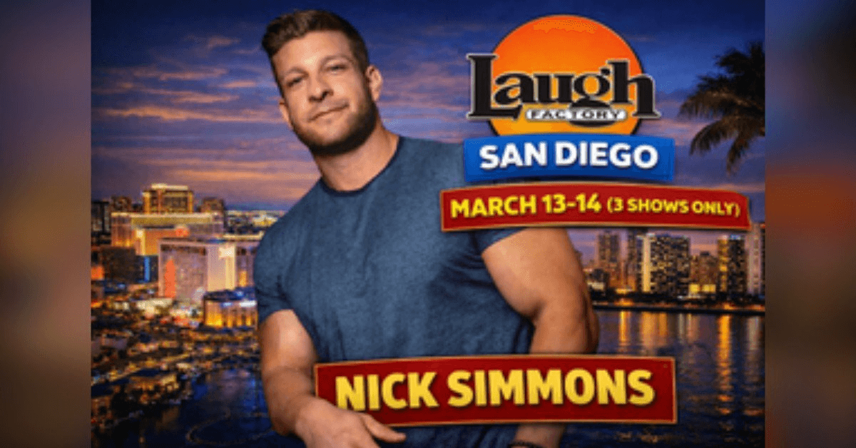 Nick Simmons será el acto principal en tres funciones en Laugh Factory San Diego en marzo