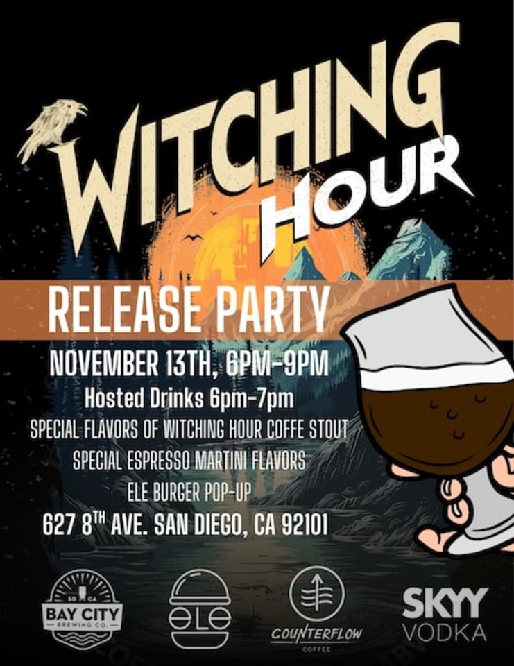 Counterflow Coffee y Bay City Brewing lanzan Witching Hour, una cerveza stout inspirada en la energía punk de California