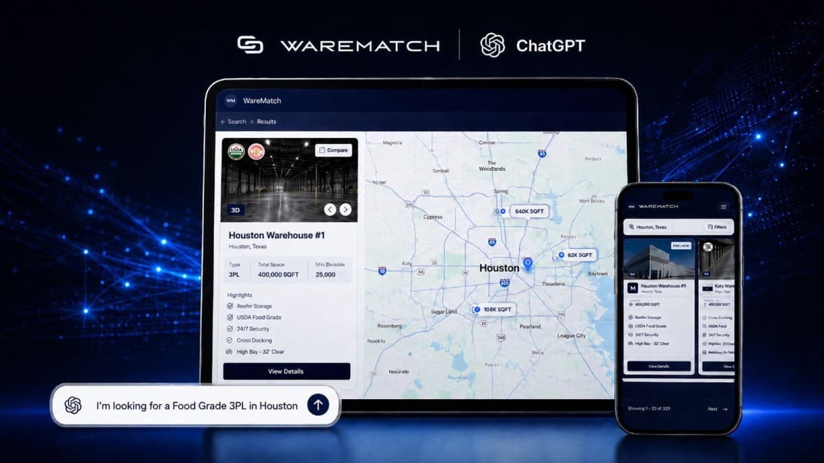 WareMatch se lanza en la tienda de aplicaciones de ChatGPT, permitiendo el descubrimiento de 3PL en lenguaje natural