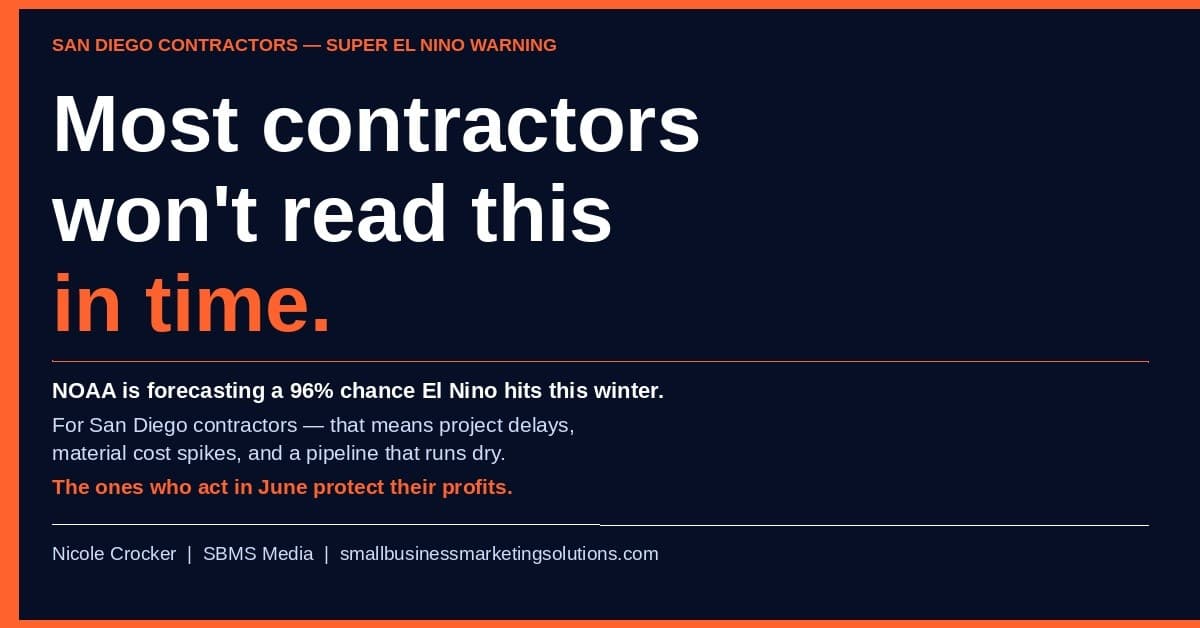SBMS Media recomienda a contratistas de San Diego prepararse ya para El Niño