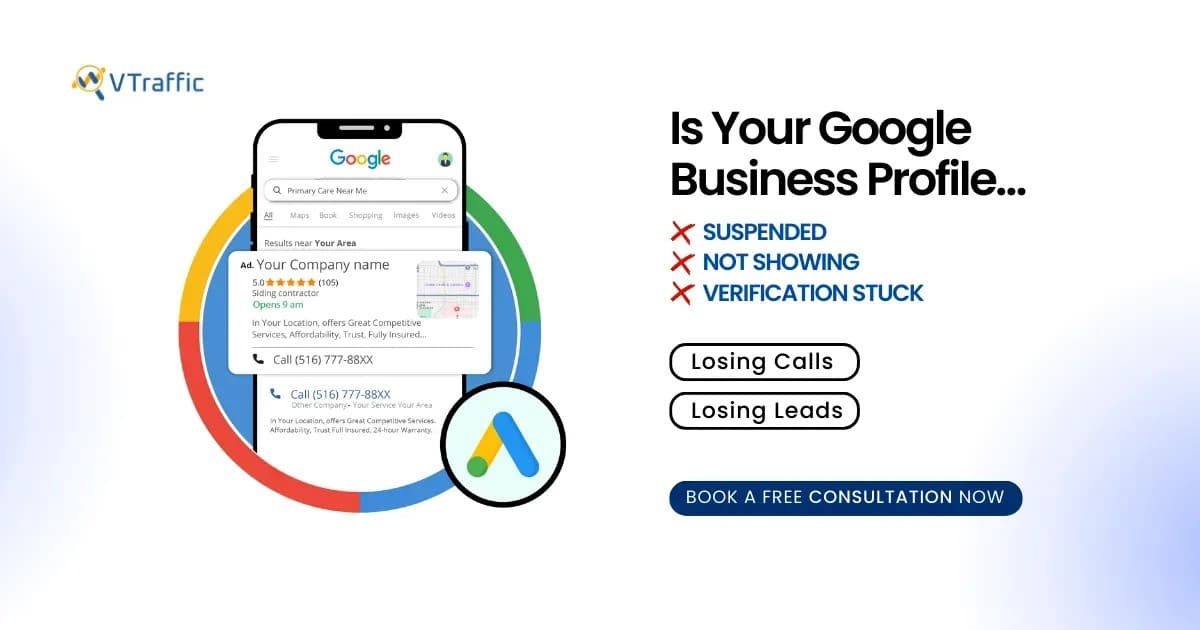 VTraffic.io ayuda a empresas locales con suspensiones y optimización de Perfiles de Google Empresa