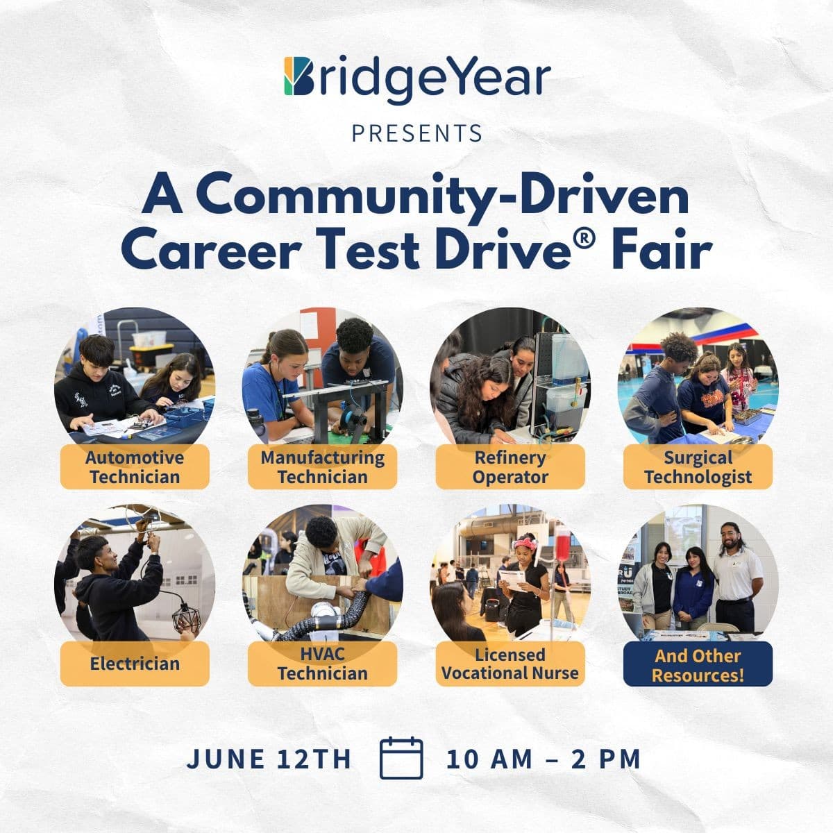 BridgeYear organiza feria comunitaria gratuita Career Test Drive® en Houston el 12 de junio