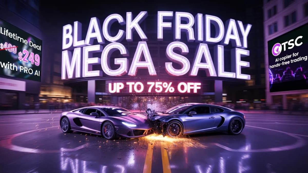 TSC lanza Mega Venta de Black Friday con descuentos de hasta 75% en herramientas de trading automatizado