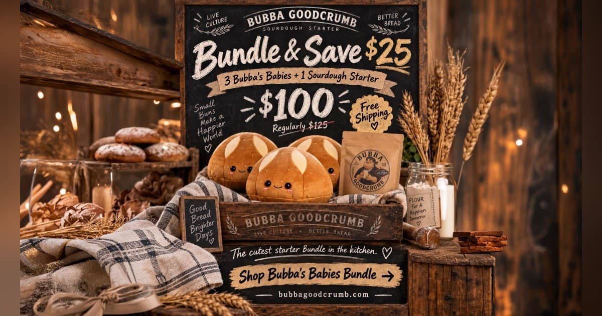 Bubba Goodcrumb lanza el peluche Bubba's Baby Sourdough a nivel nacional, aprovechando la fiebre de la masa madre