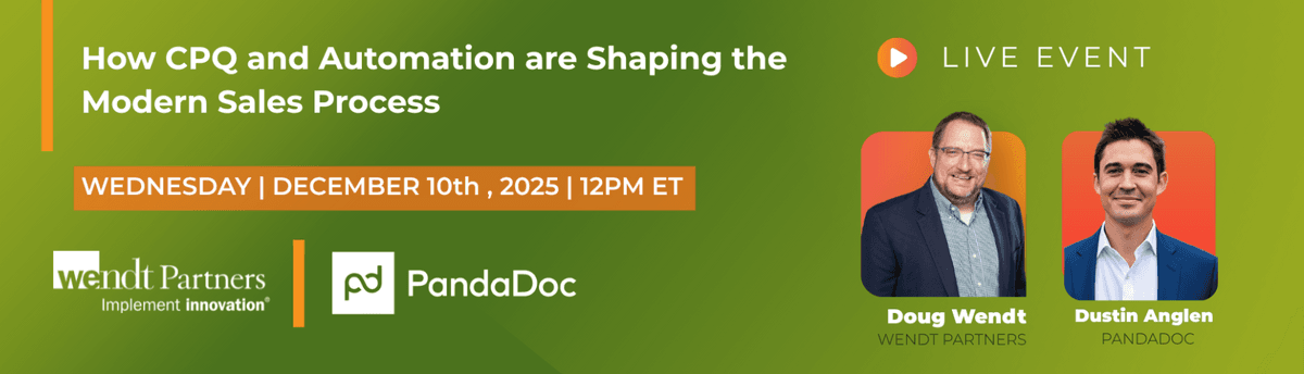 Wendt Partners y PandaDoc organizan un evento web en vivo sobre la integración de CRM y CPQ para el crecimiento de ventas B2B