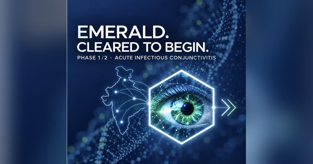 Okogen obtiene autorización de la CDSCO para iniciar el ensayo de fase 1/2 EMERALD de Treyegen para la conjuntivitis infecciosa aguda