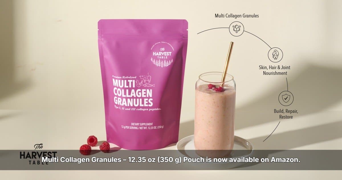 The Harvest Table lanza gránulos multi-colágeno en Amazon, ampliando el acceso a nutrición de etiqueta limpia en EE. UU.