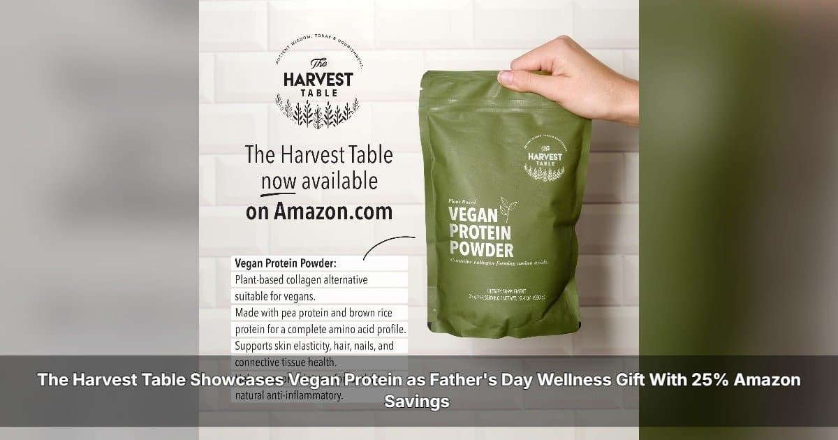 The Harvest Table ofrece 25% de descuento en proteína vegana en Amazon para el Día del Padre, promoviendo regalos enfocados en el bienestar