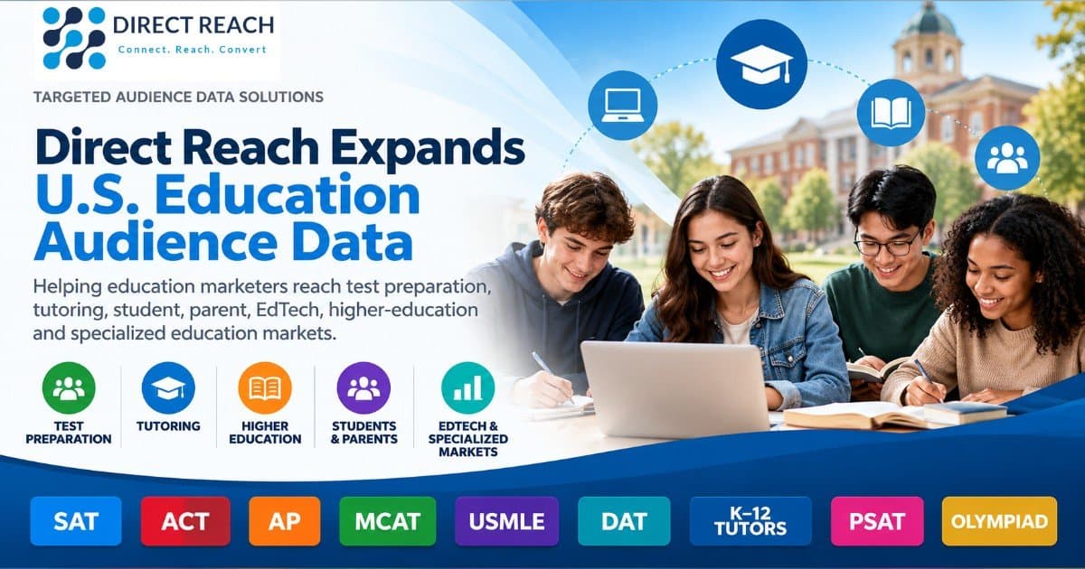 Direct Reach amplía los datos de audiencia educativa en EE. UU. para campañas de marketing segmentadas