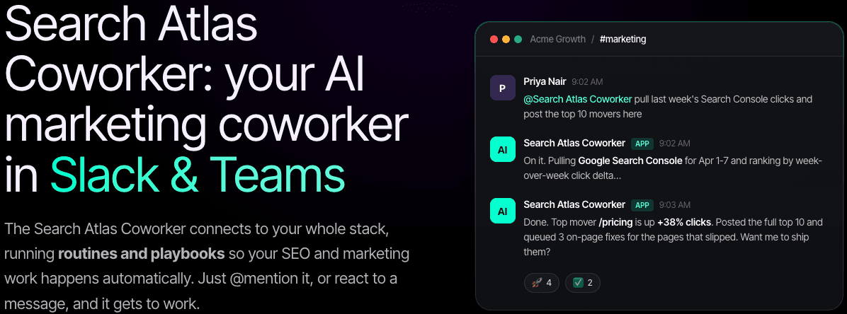 Search Atlas Lanza Integración con Slack para Coworker y Corrige Error de Programación