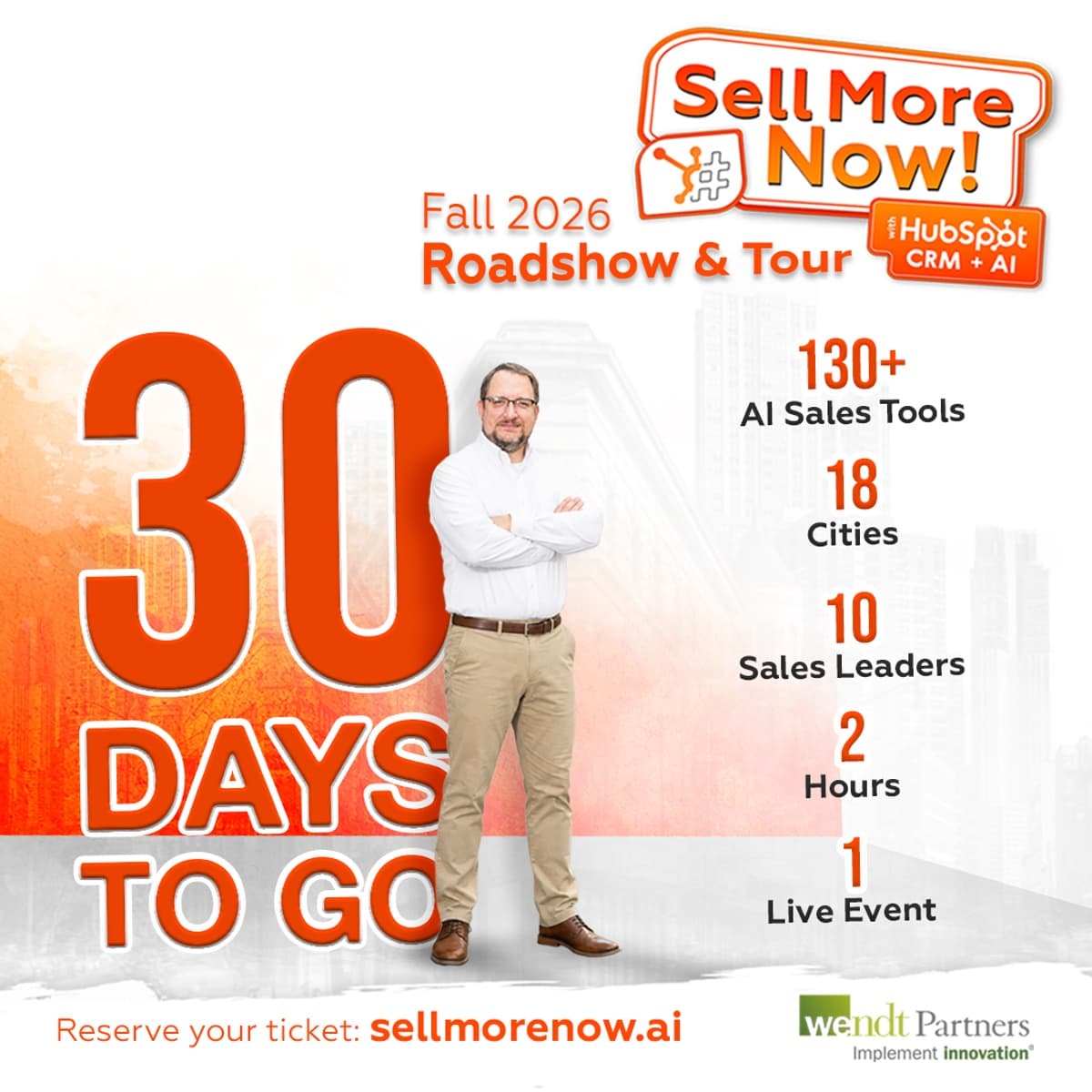 El socio Elite de HubSpot, Wendt Partners, lanza el roadshow 'Sell More Now' de CRM e IA para líderes de ventas B2B