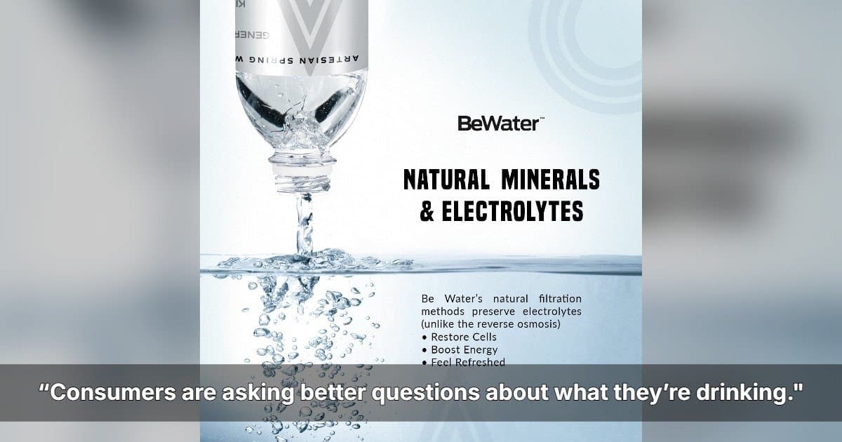 Be Water se posiciona como una alternativa natural y duradera ante las preocupaciones por los microplásticos en el agua embotellada