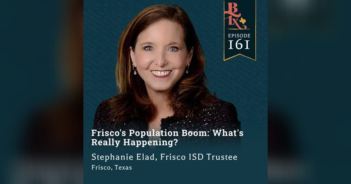 La fideicomisaria de Frisco ISD, Stephanie Elad, habla sobre la disminución de matrículas, la retención de maestros y la preparación laboral en The Building Texas Show