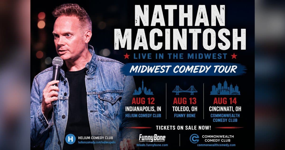 El comediante Nathan Macintosh encabezará tres clubes del Medio Oeste en tres noches